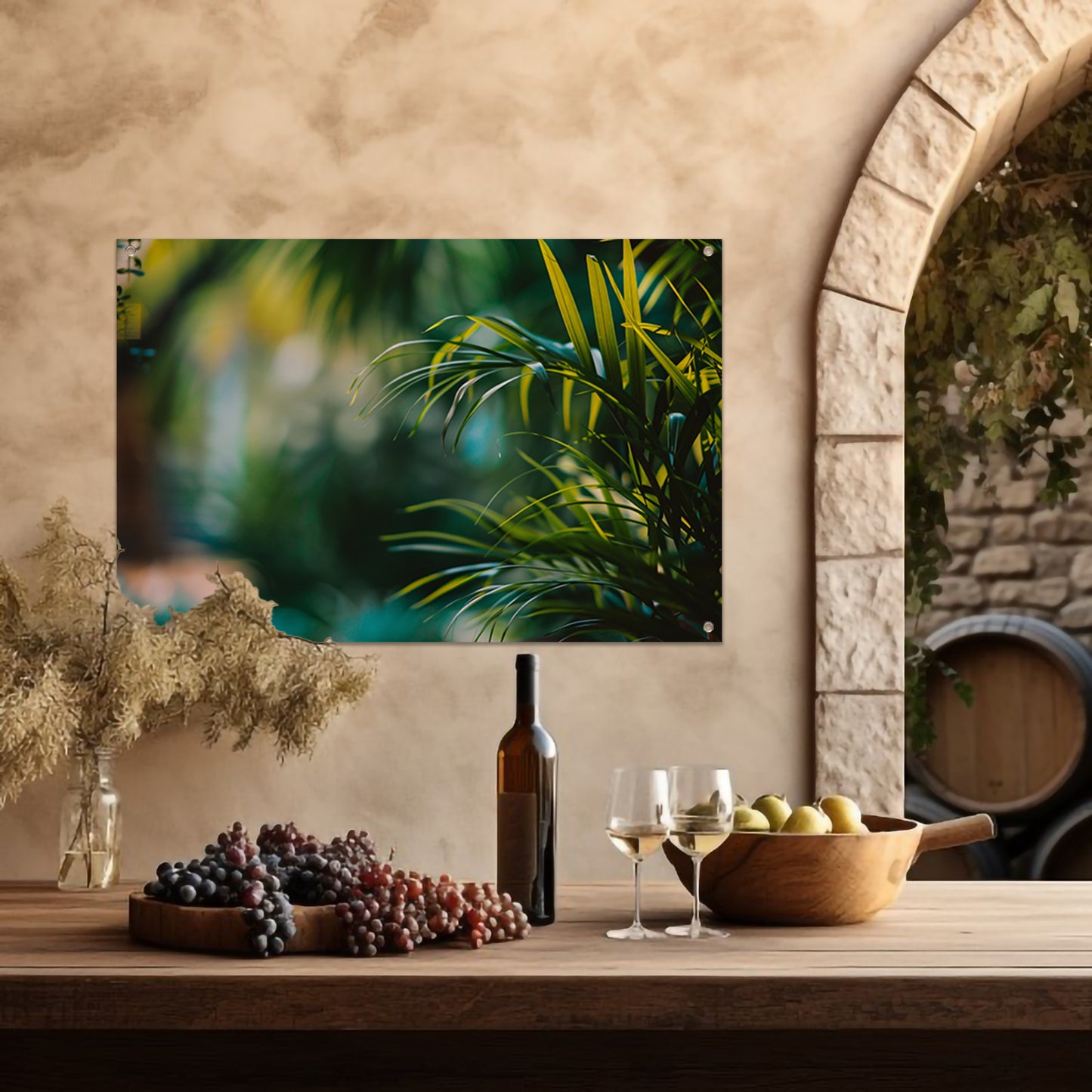 Natuurlijke groene bladeren in zachte focus tuinposter