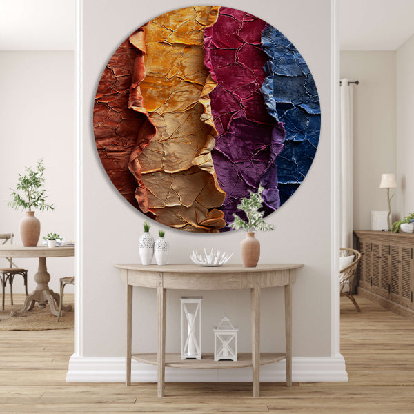 Abstract met levendige kleuren en textuur forex muurcirkel