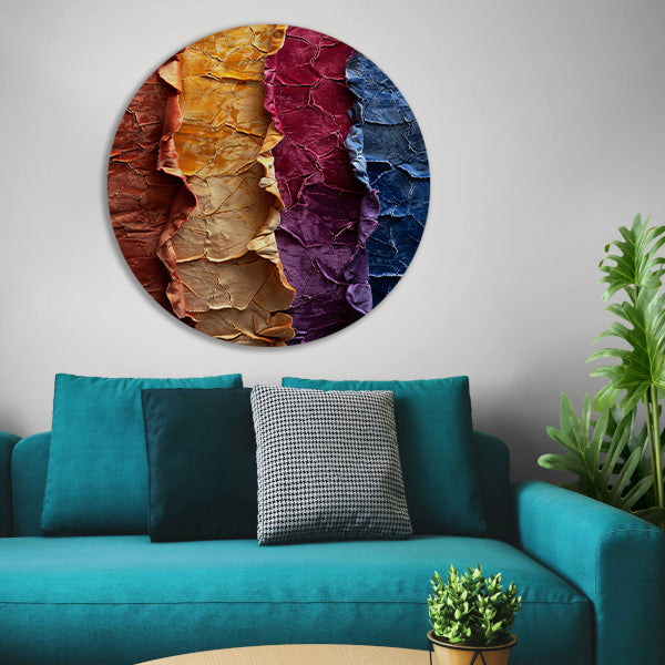 Abstract met levendige kleuren en textuur forex muurcirkel