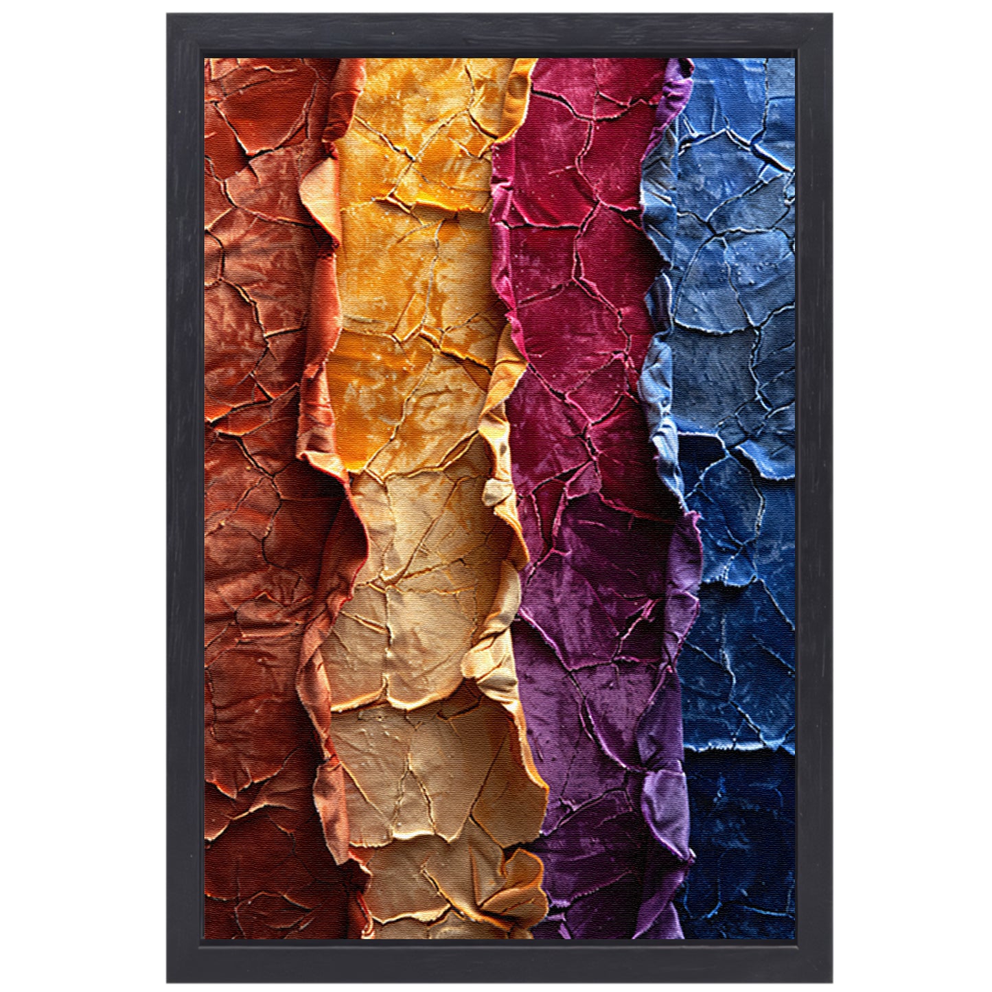 Abstract met levendige kleuren en textuur canvas met baklijst