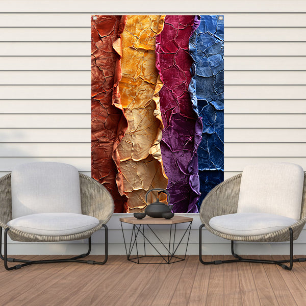 Abstract met levendige kleuren en textuur tuinposter