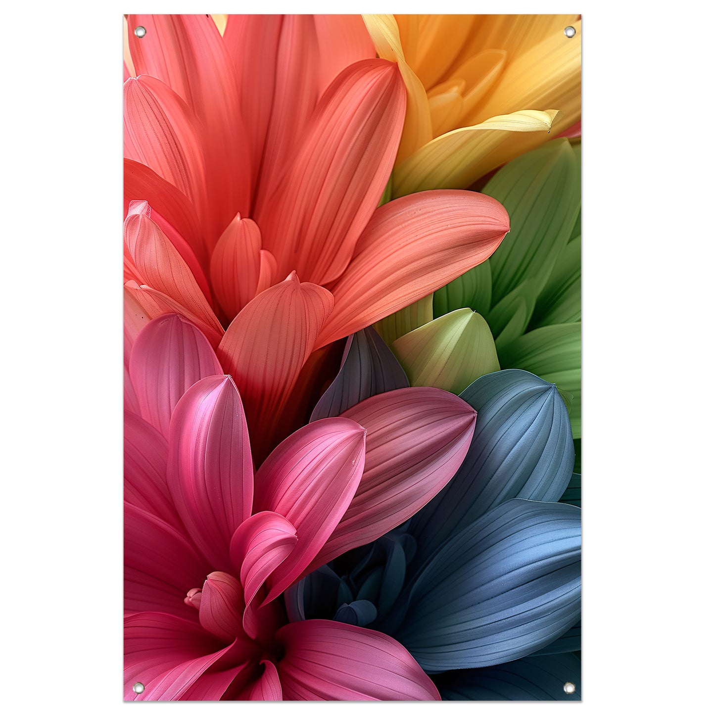 Abstract bloemen in levendige kleuren tuinposter