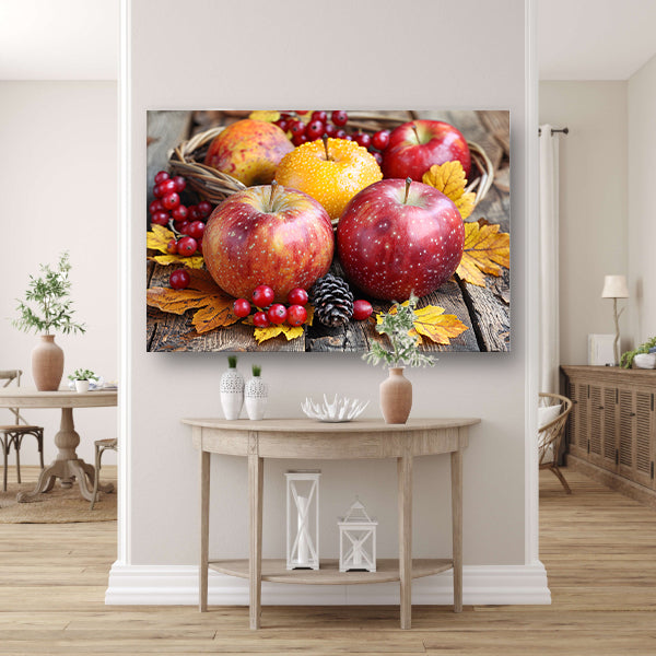 Stilleven met appels en bessen canvas