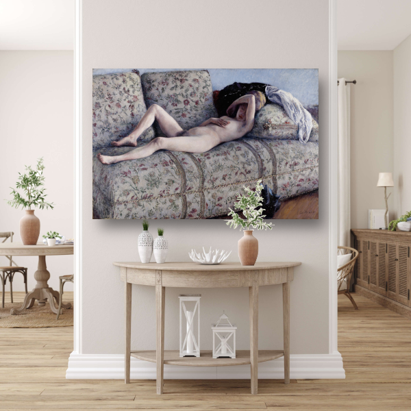 Naakt op een sofa - Gustave Caillebotte poster