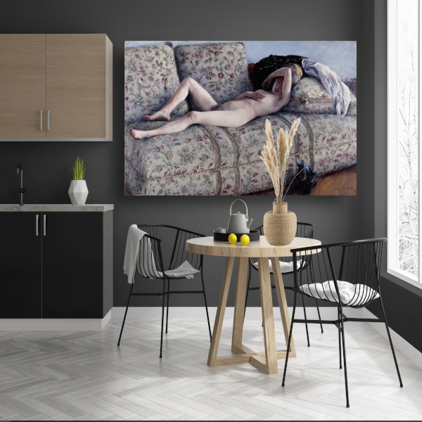Naakt op een sofa - Gustave Caillebotte poster