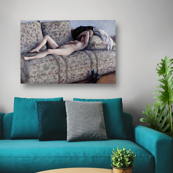 Naakt op een sofa - Gustave Caillebotte poster