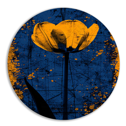 Abstracte tulpen kunst met levendige kleuren aluminium muurcirkel