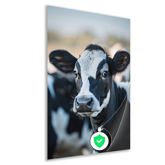 Portret van een Nieuwsgierige Koe poster