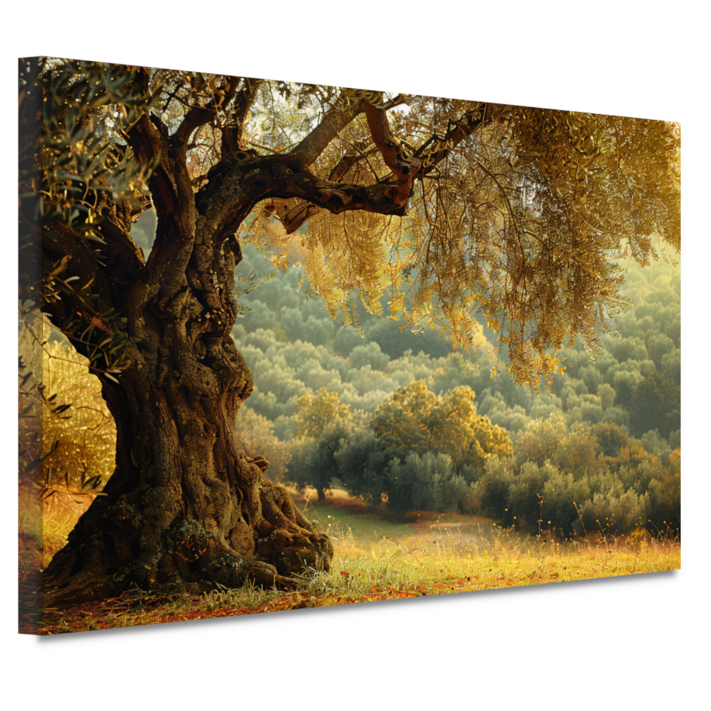 Impressionistische boom in bos canvas
