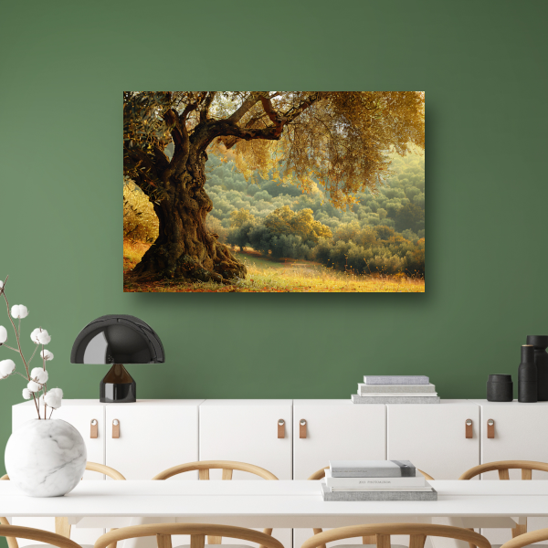 Impressionistische boom in bos canvas