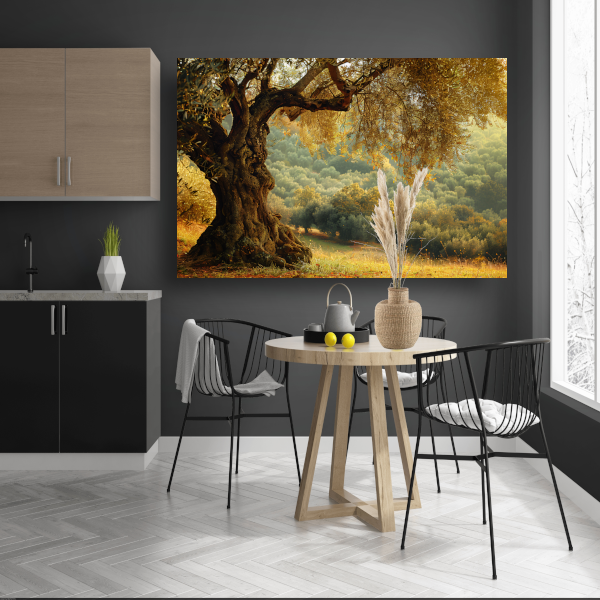 Impressionistische boom in bos canvas