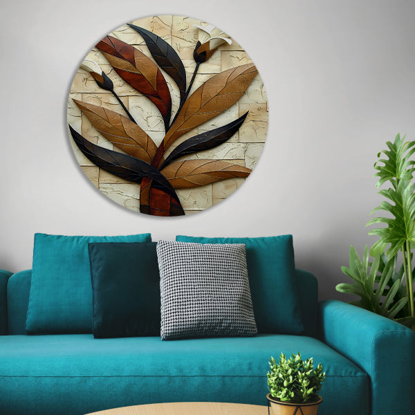 Driedimensionale bloemenkunst in reliëf forex muurcirkel