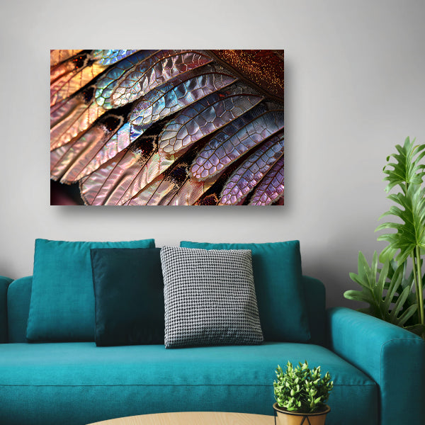 Close-up van glinsterende vlindervleugels canvas