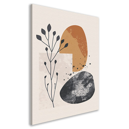 Abstract Kunst: Plant en Vormen canvas