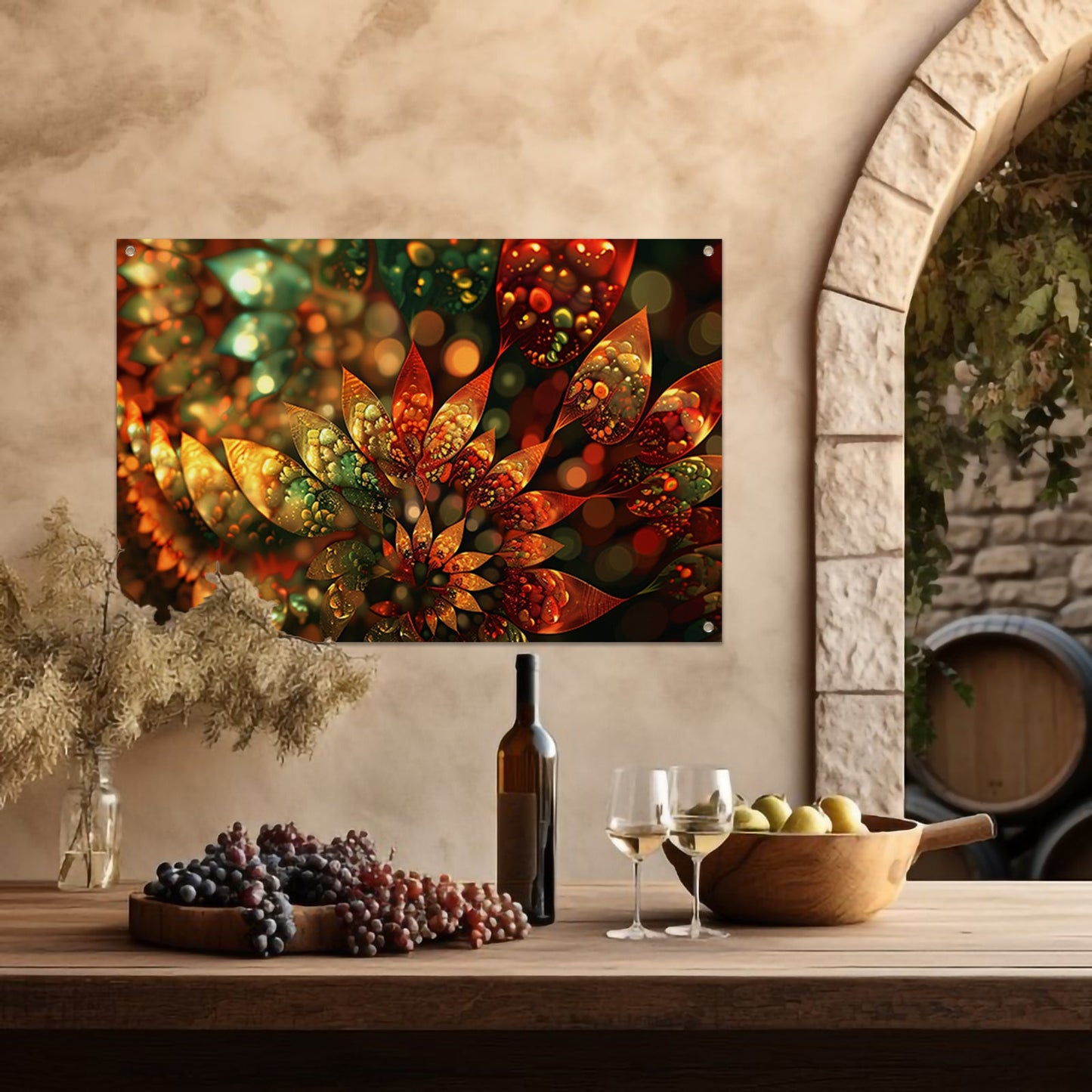 Abstracte Bloemen Compositie tuinposter