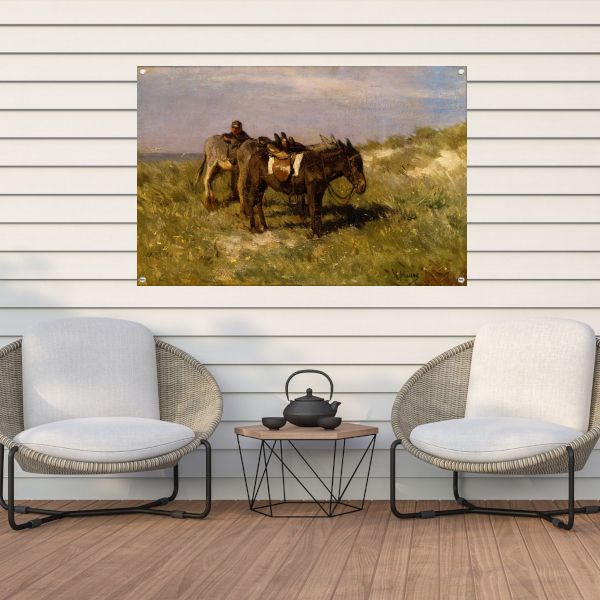 Strandezels te Katwijk - Anton Mauve tuinposter