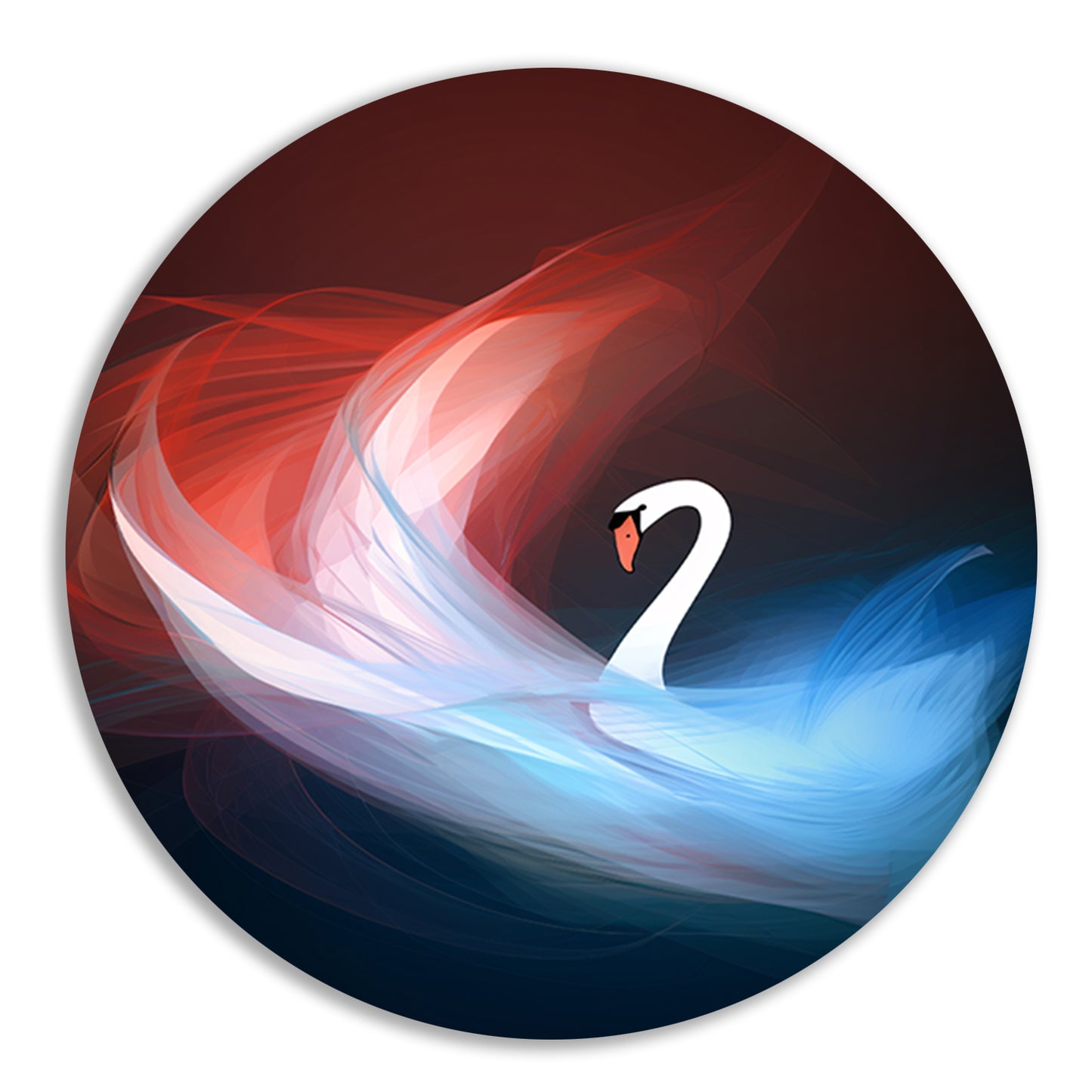 Minimalistische cirkelcompositie in primaire kleuren aluminium muurcirkel