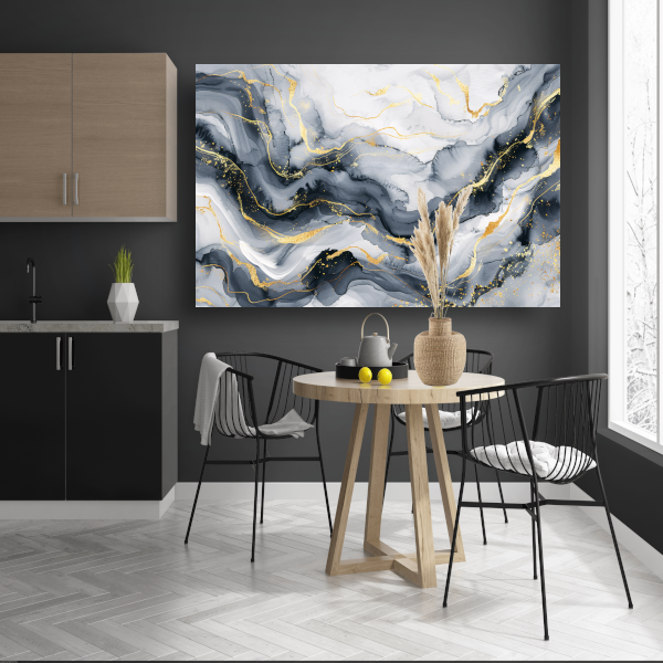 Abstracte Marmeren Pracht met Gouden Aders canvas