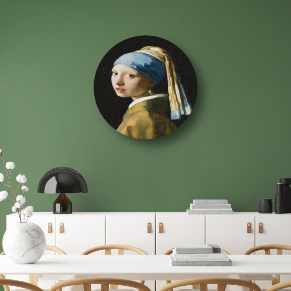 Meisje met de Parel - Johannes Vermeer aluminium muurcirkel