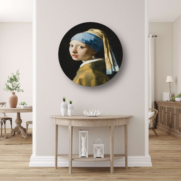 Meisje met de Parel - Johannes Vermeer aluminium muurcirkel