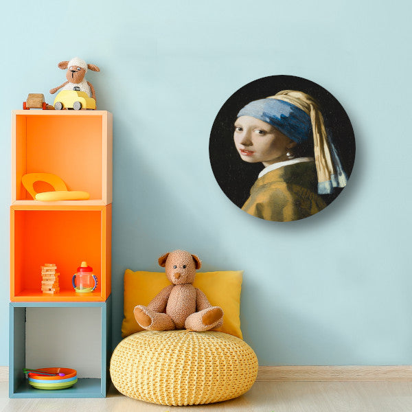 Meisje met de Parel - Johannes Vermeer aluminium muurcirkel