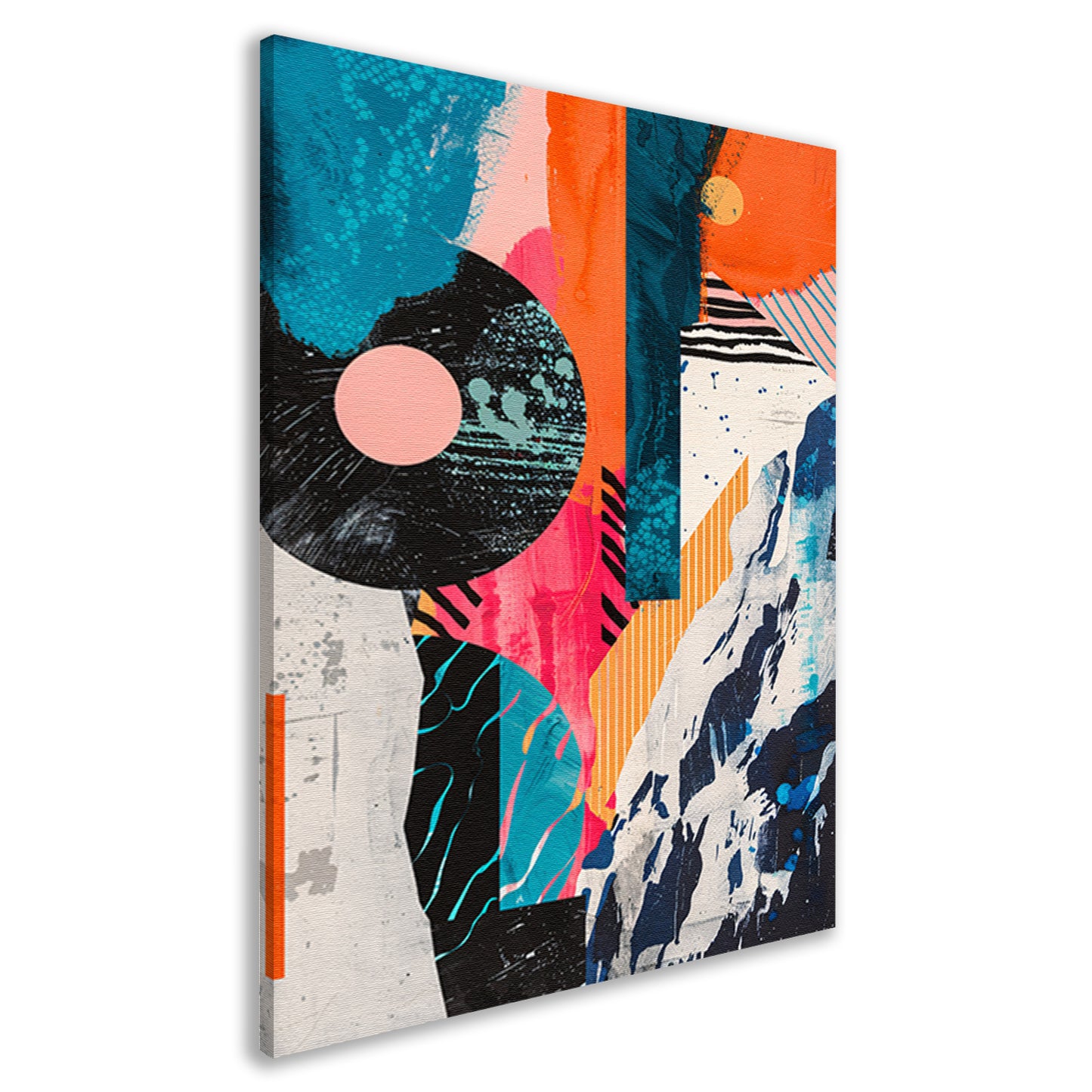 Abstract Kleuren Explosie met Vormen canvas