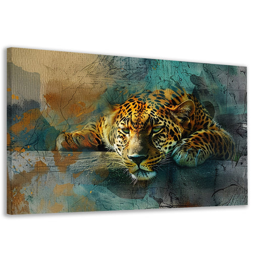 Surrealistische levendige luipaard kunst canvas