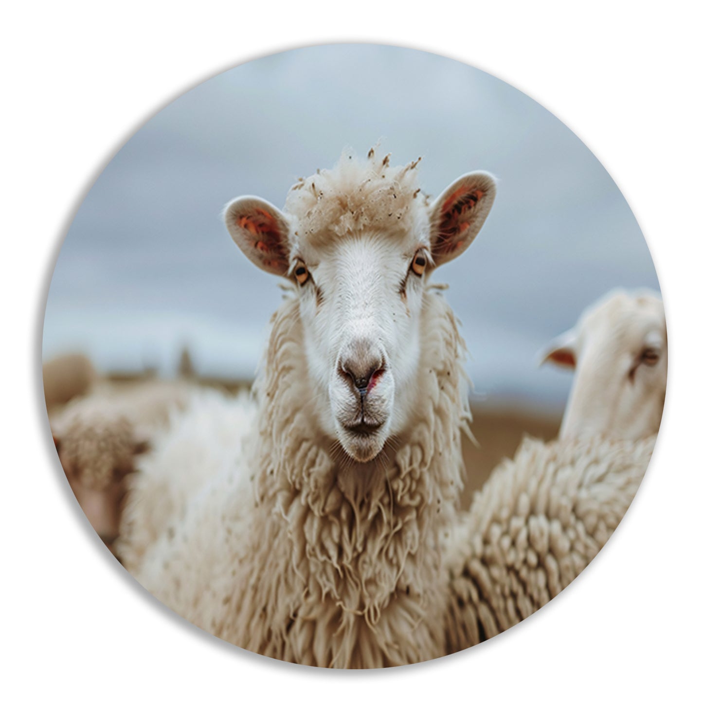 Schaap centraal in een rustige kudde forex muurcirkel