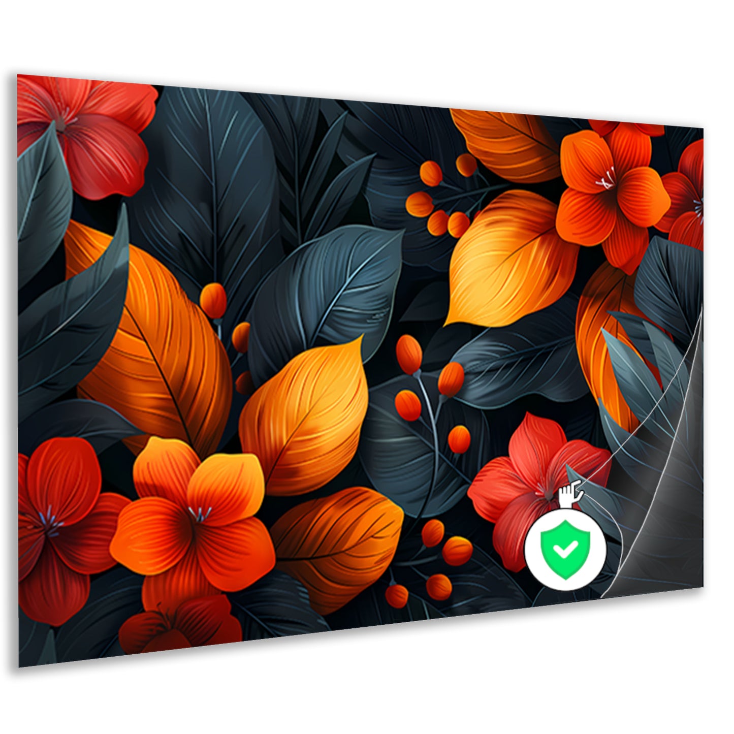 Moderne Dans van Oranje en Rode Bloemen poster