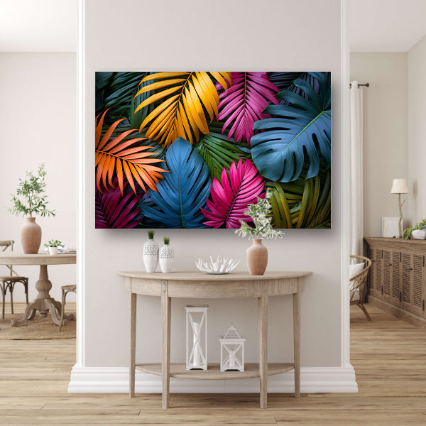 Groene junglebladeren canvas