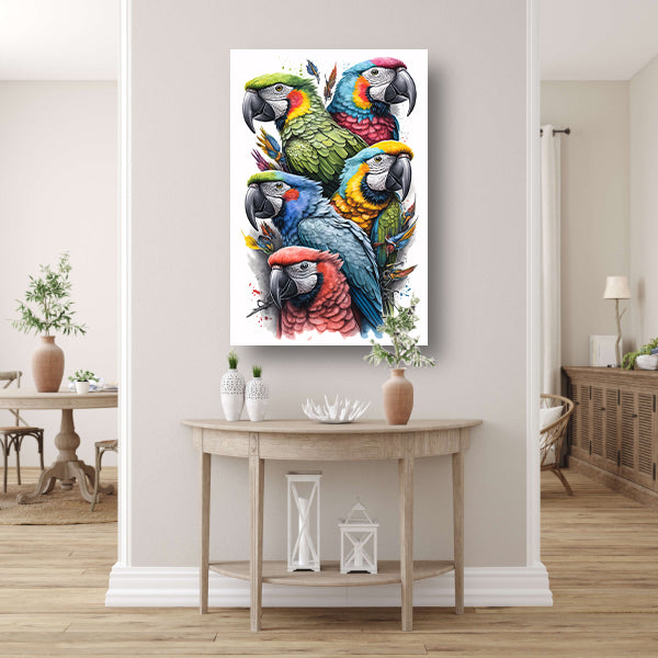 Abstracte lijnencompositie in primaire kleuren Acrylglas
