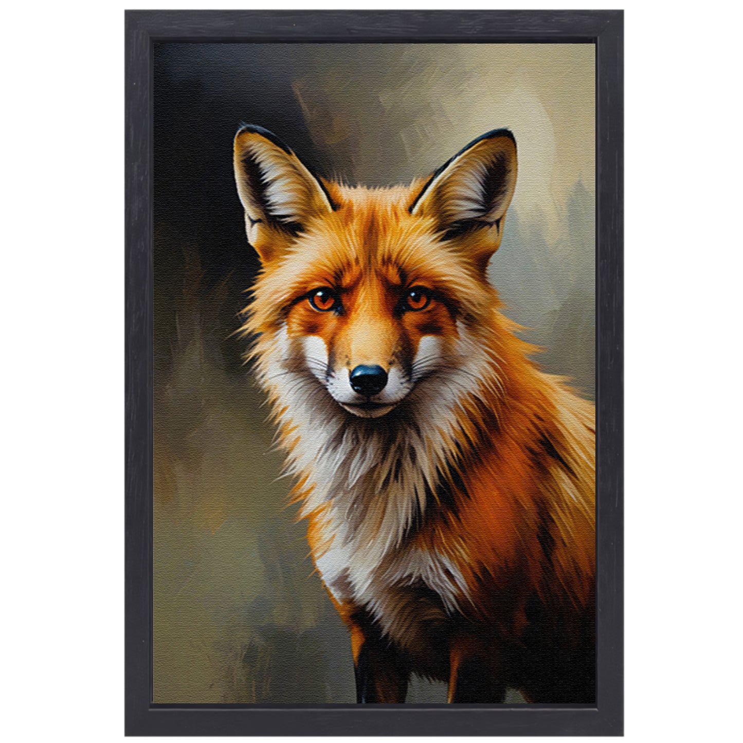 Intense Oogopslag van een Kleurrijke Vos canvas met baklijst