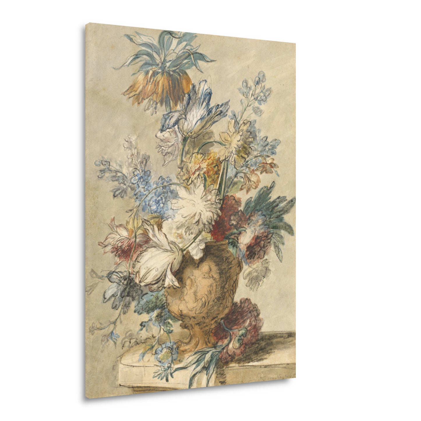Boeket lentebloemen in een terracotta vaas - Jan van Huysum Acrylglas