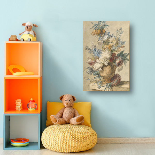 Boeket lentebloemen in een terracotta vaas - Jan van Huysum canvas