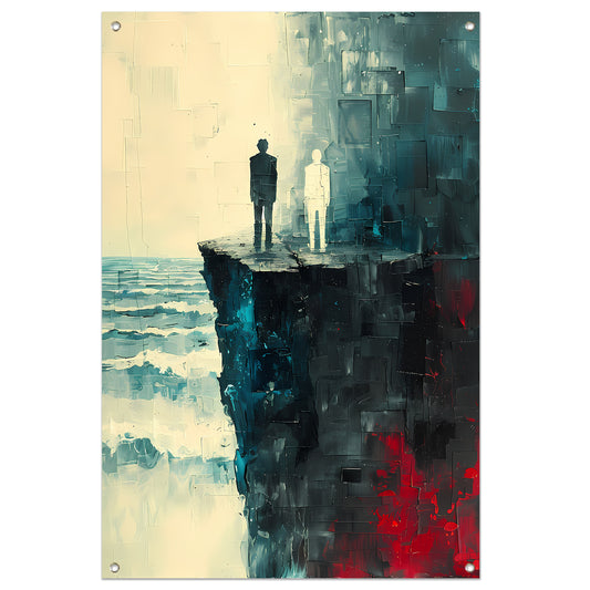 Reflectie aan de rand van vergetelheid tuinposter