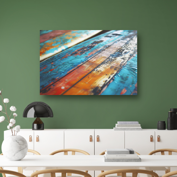 Abstracte surfplank met waterdruppels canvas