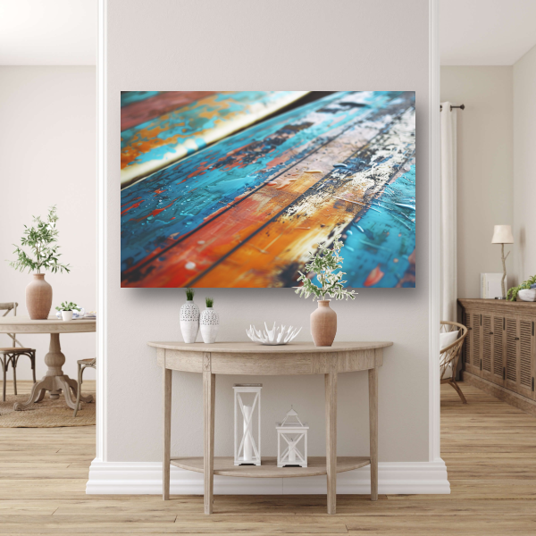 Abstracte surfplank met waterdruppels canvas