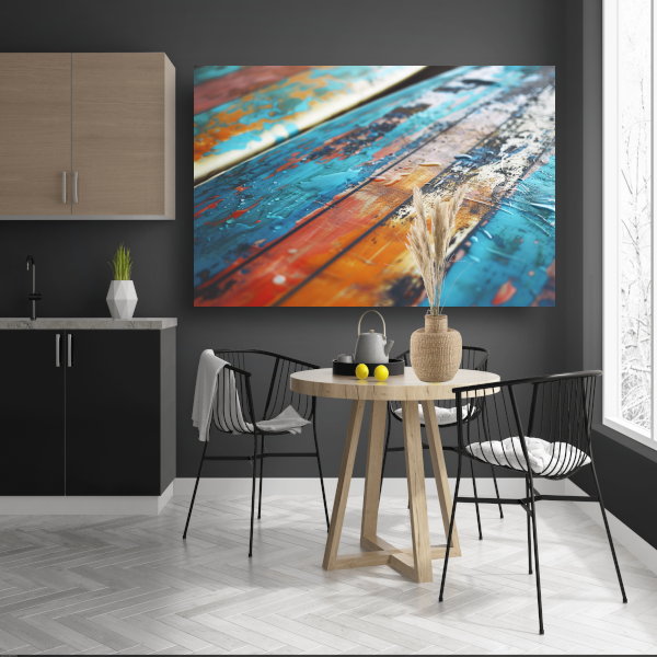 Abstracte surfplank met waterdruppels canvas
