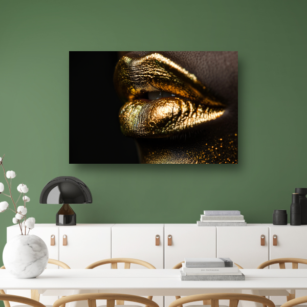 Gouden Lippenstift Op Zwart Fluweel acrylglas