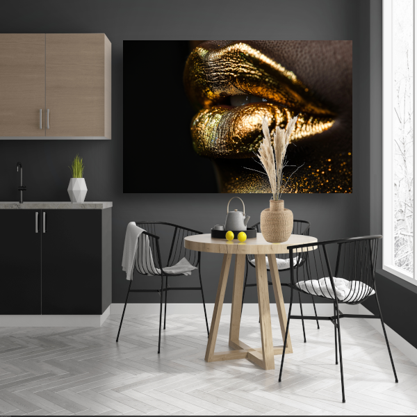 Gouden Lippenstift Op Zwart Fluweel acrylglas