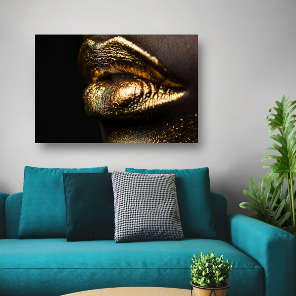 Gouden Lippenstift Op Zwart Fluweel acrylglas