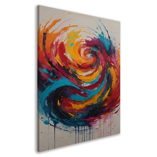 Wervelende Dans van Levendige Kleuren canvas