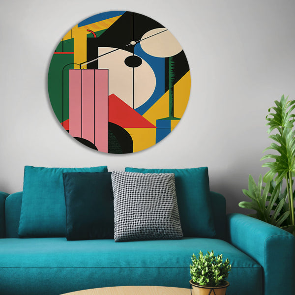 Abstract compositie met primaire kleuren forex muurcirkel