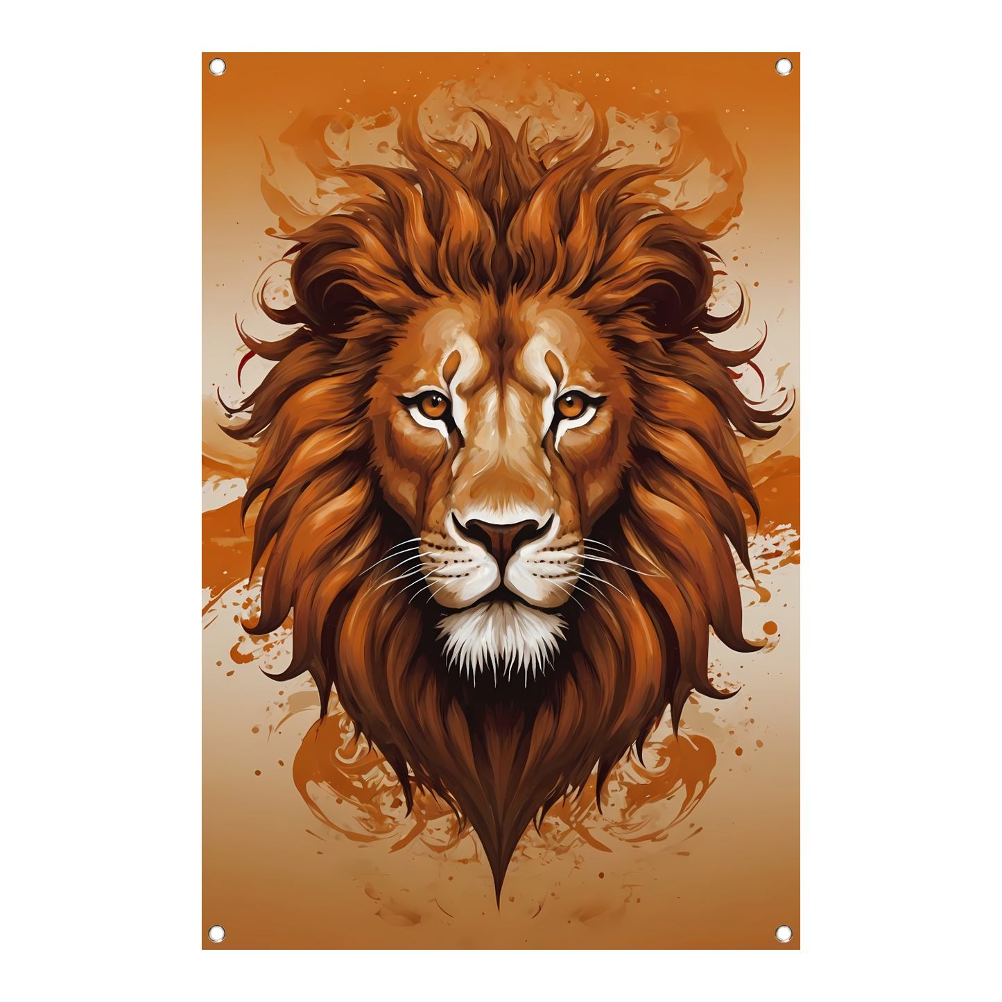 Koninklijke Leeuw in Oranje en Bruin tuinposter
