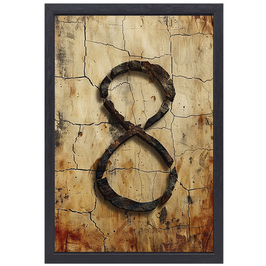 Abstract Acht in Steen en Barsten canvas met baklijst