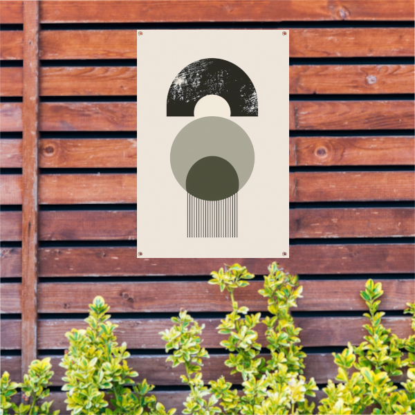 Abstracte Compositie met Cirkels en Strepen tuinposter
