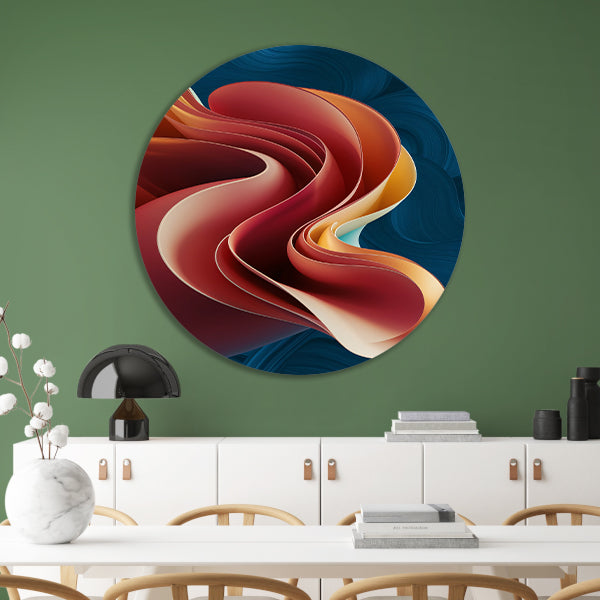 Kleurrijke abstracte digitale kunst met lagen forex muurcirkel