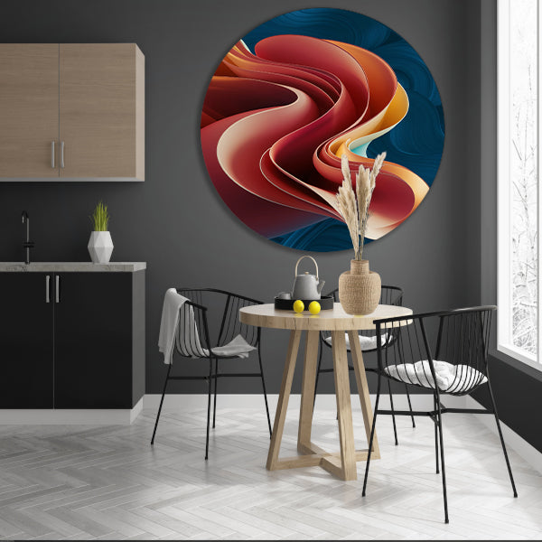 Kleurrijke abstracte digitale kunst met lagen forex muurcirkel