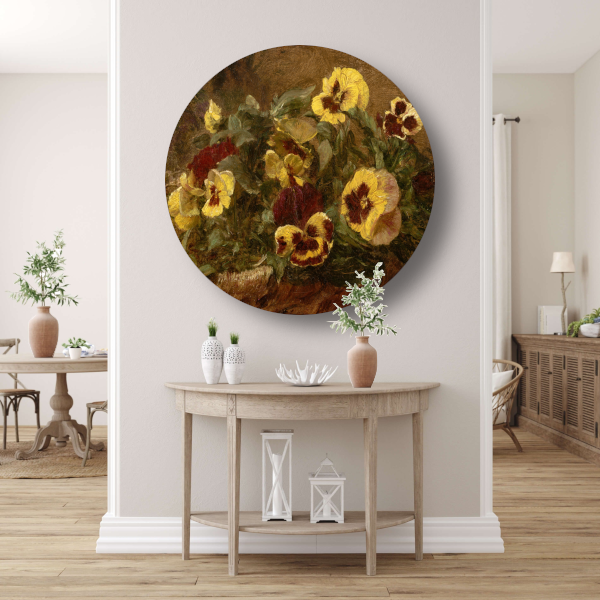 Viooltjes - Henri Fantin Latour aluminium muurcirkel