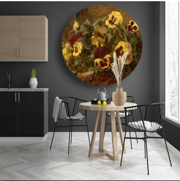 Viooltjes - Henri Fantin Latour aluminium muurcirkel